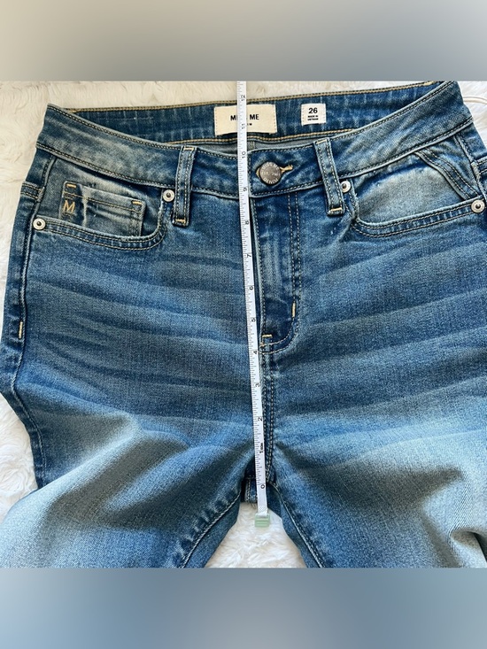 Miss Me NEW Bootcut Jeans 26 Washed Denim Whiskering - Picture 8 of 10